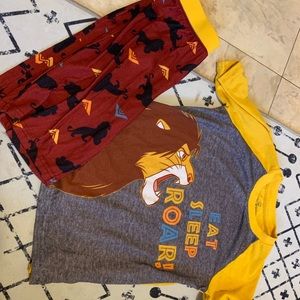 Disney lion king shorts and shirt pajama set